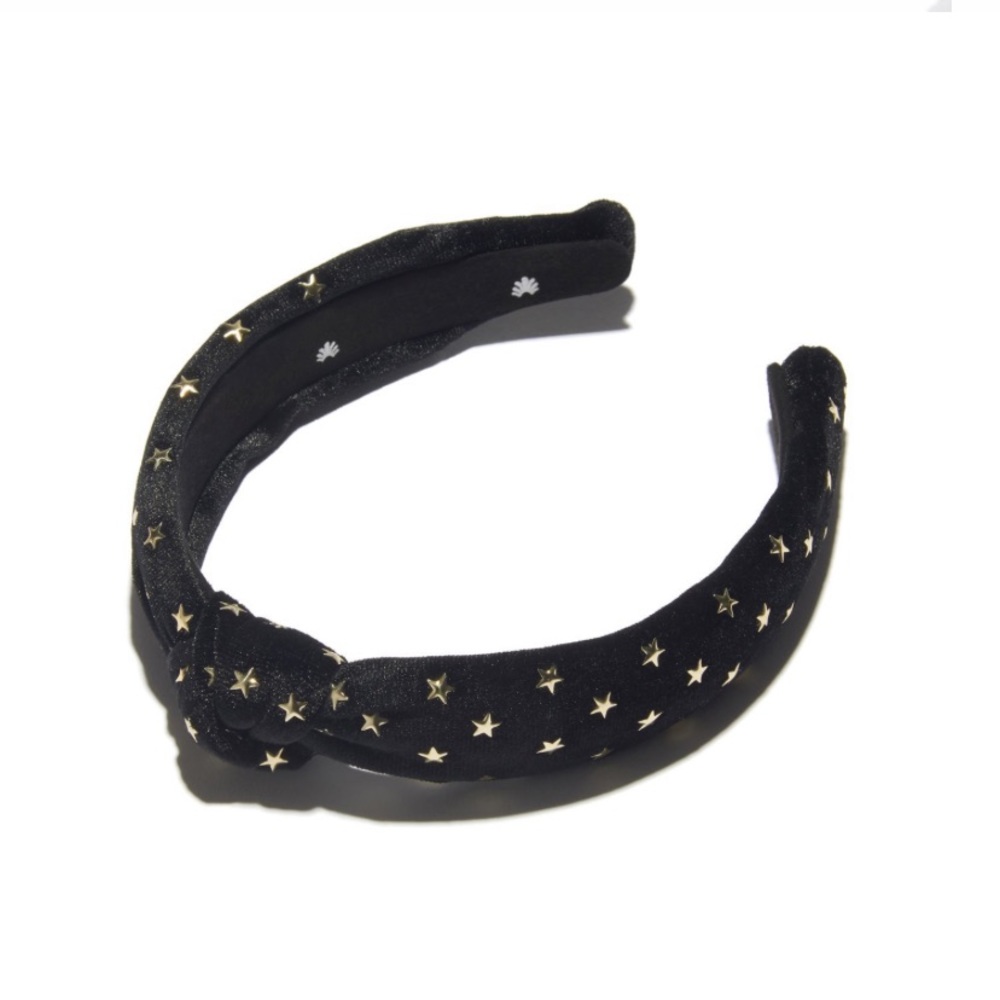 Lele Sadoughi Black Velvet Star Slim headband